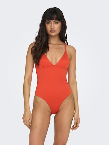 ONLY Triangle Swimsuit in Red: front
