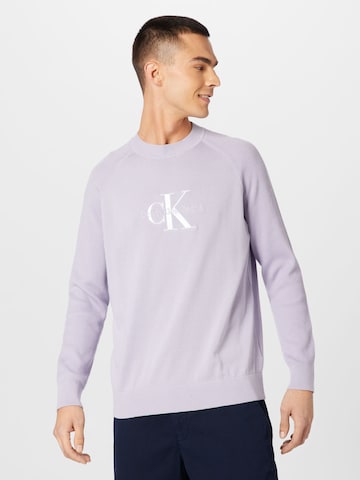 Pull-over 'DRIVER' Calvin Klein Jeans en violet : devant