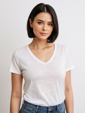 Maglietta 'Leafletic Women’s Short Sleeve V-Neck T-Shirt' di LEAFLETIC in bianco