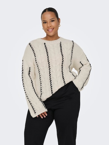 ONLY Carmakoma - Jersey en beige: frente