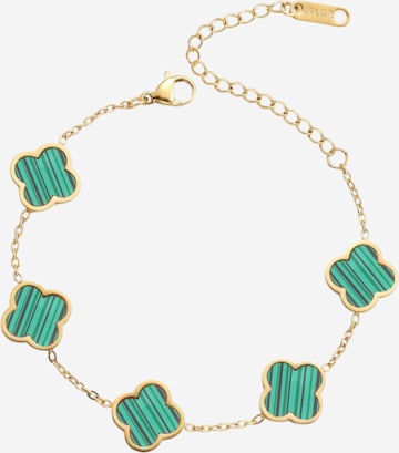 Pure Schmuck Armband 'Clover Green' in Gold: Vorderseite