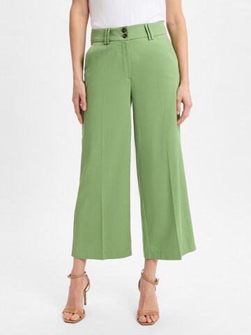MORE & MORE Wide leg Trousers with creases in Green: front