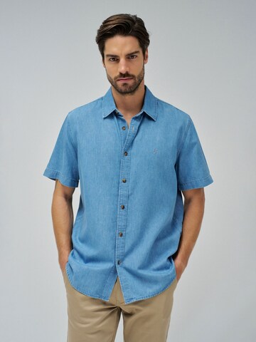 Salsa Jeans Regular fit Overhemd 'Birmingham' in Blauw: voorkant