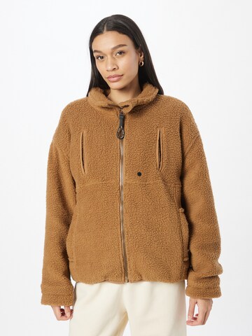 Alife and Kickin Fleece Jacket 'KaluaAK' in Brown: front