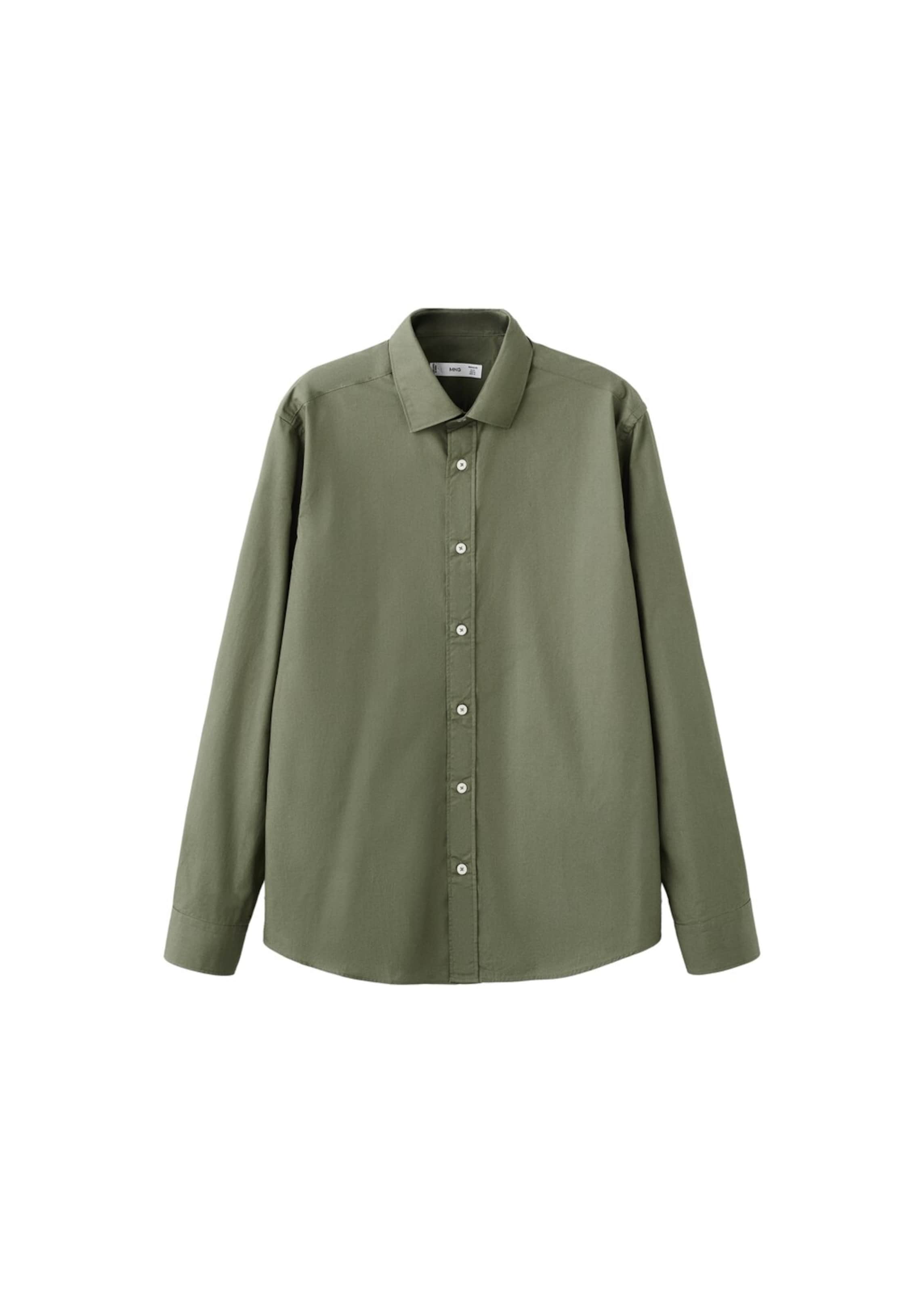 MANGO MAN Button Up Shirt 'Play' in Green: front