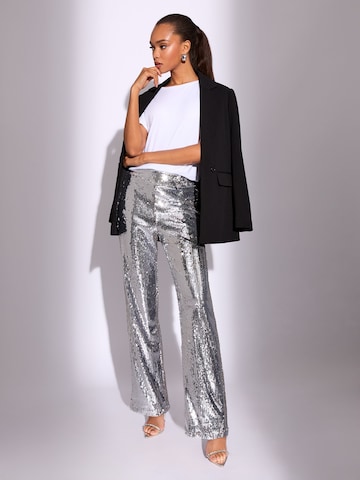 Lipsy Zvonové kalhoty Kalhoty – stříbrná
