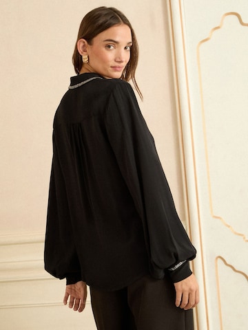 Chemisier love & roses en noir