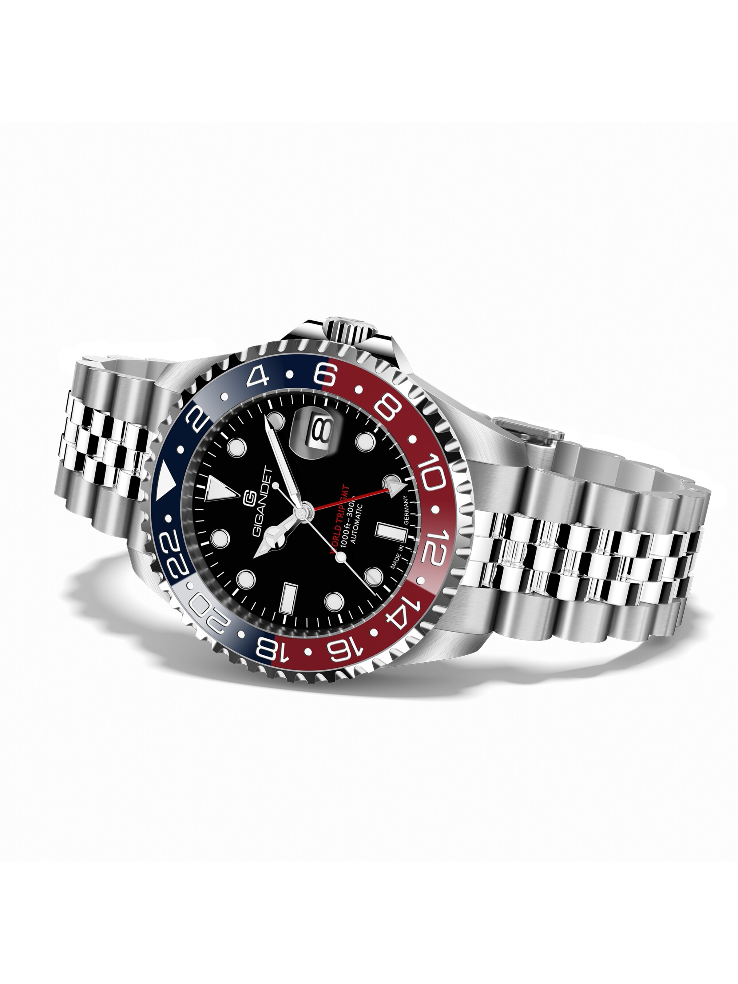 Gigandet Analoguhr 'WORLD TRIP GMT CERAMIC'‌‌‌‌‌‌‌‌ in Silber