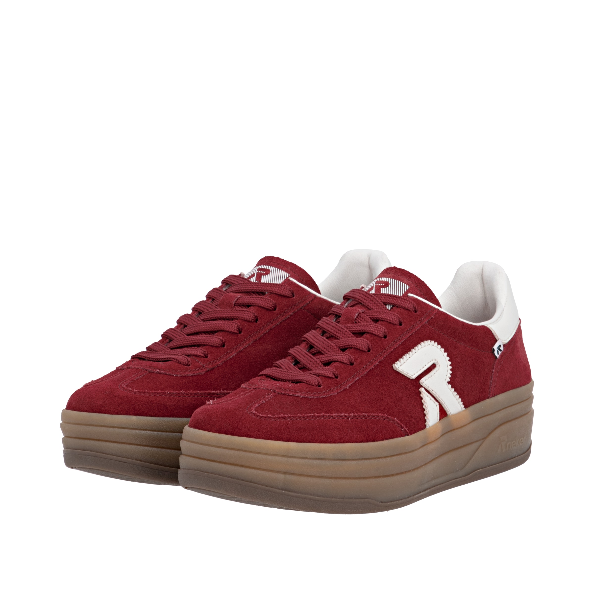 Baskets basses Rieker en rouge