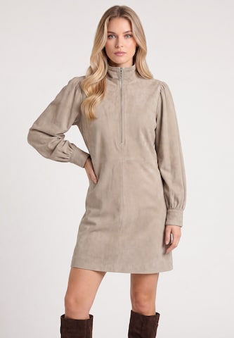 DreiMaster PREMIUM Kleid in Beige: Vorderseite