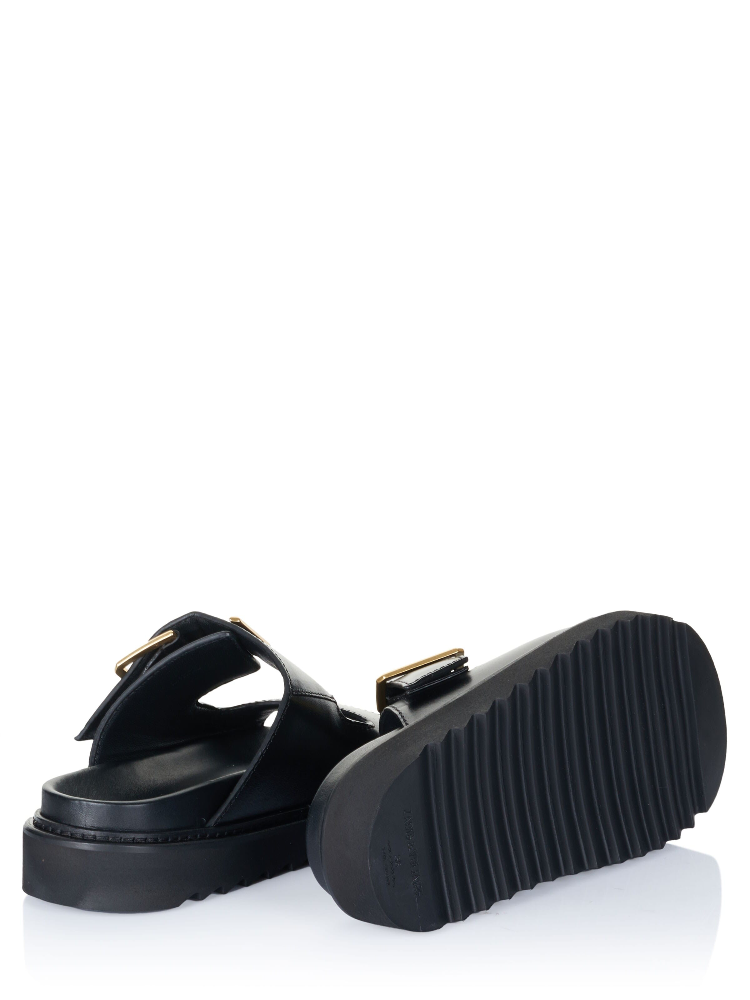Zadig & Voltaire - Pantufa 'Zadig & Voltaire ALPHA CECILIA LEATHER WITH VEG Sandale schwarz' em preto