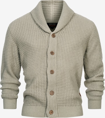 INDICODE JEANS Gebreid vest ' Brandox ' in Grijs: voorkant