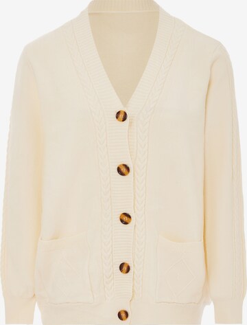 ALARY Knit Cardigan in White: front