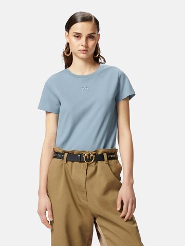 PINKO T-shirt 'BUSSOLOTTO T-SHIRT JERSEY PATCH EFFETTO RICAMO' i blå