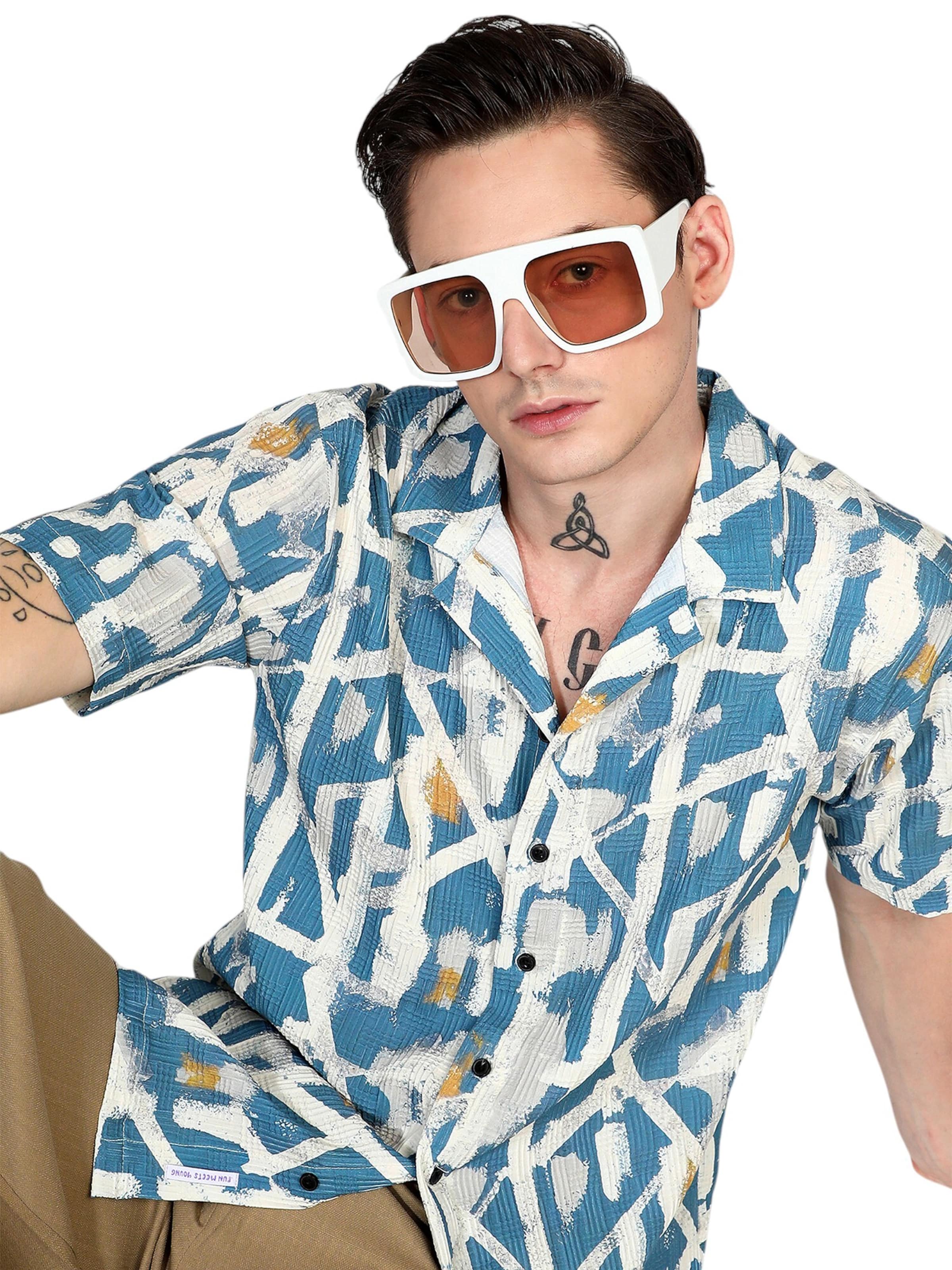 Campus Sutra - Ajuste regular Camisa 'Tami' en azul