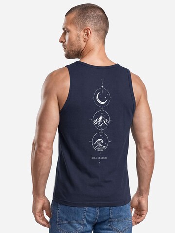 Neverless Shirt 'Berg Mond Welle' in Blue