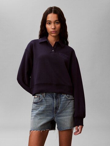 Sweat-shirt Calvin Klein Jeans en bleu : devant