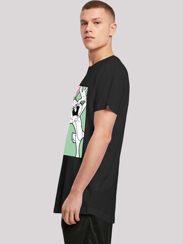 F4NT4STIC Shirt 'Looney Tunes Bugs Bunny Funny Face' in Zwart