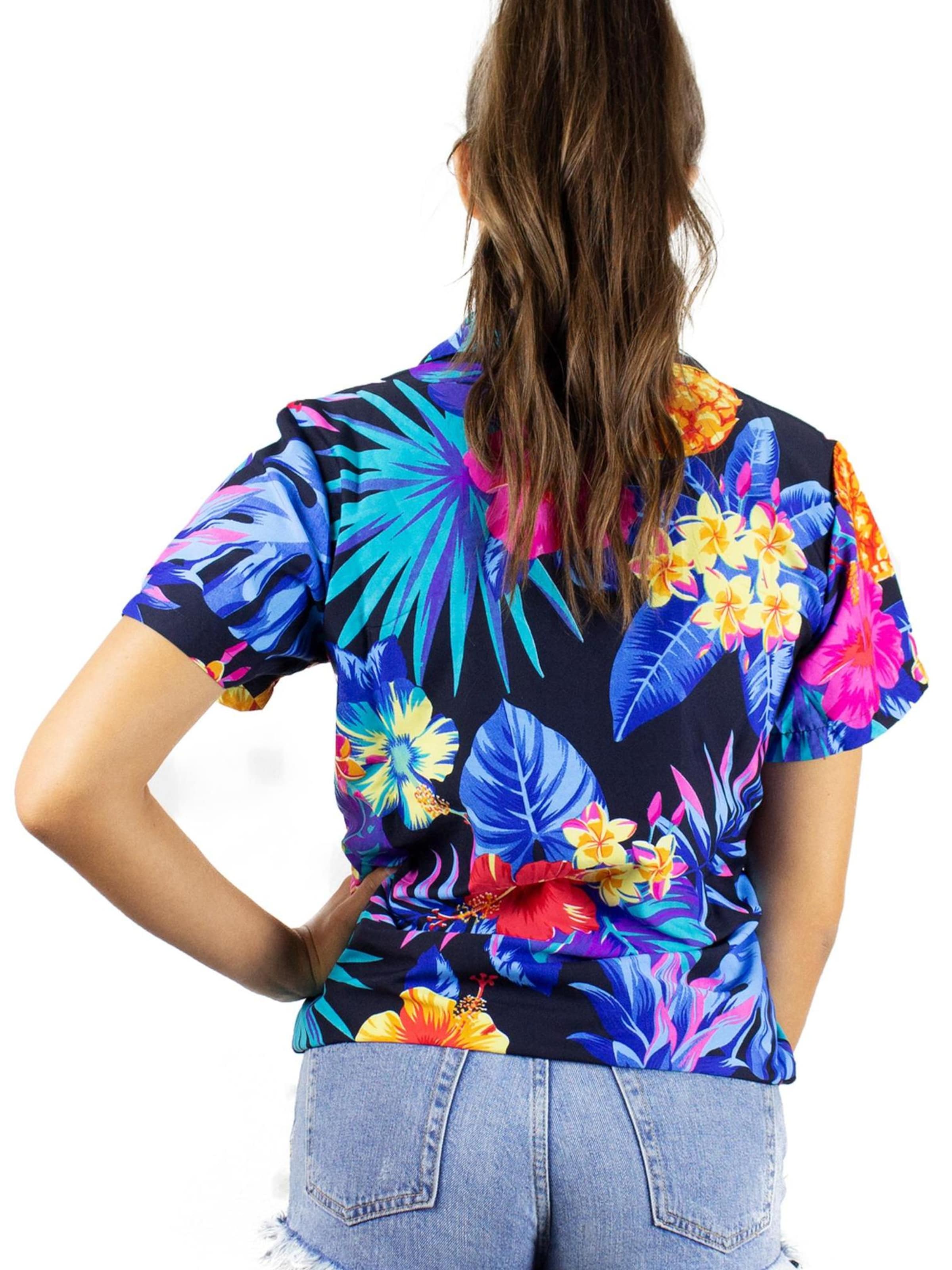 King Kameha Blouse 'Pineapple' in Black