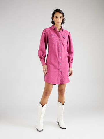 WRANGLER Рокля тип риза в розово: отпред