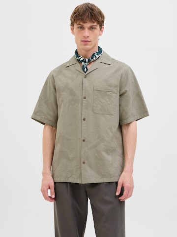 JACK & JONES Comfort fit Button Up Shirt 'BluLuke' in Green: front