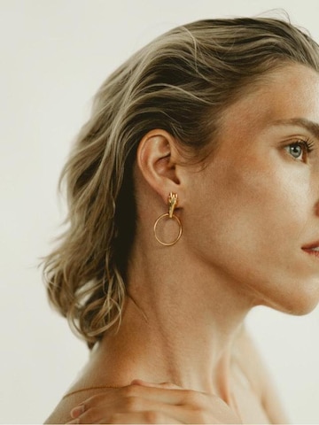 Les Reines Oorbellen 'Golden Touch' in Goud