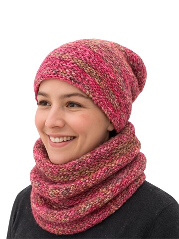 Kumixi Beanie 'Mütze & Schal Set' in Pink