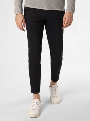 Coupe slim Pantalon 'Liam' Finshley & Harding London en noir : devant