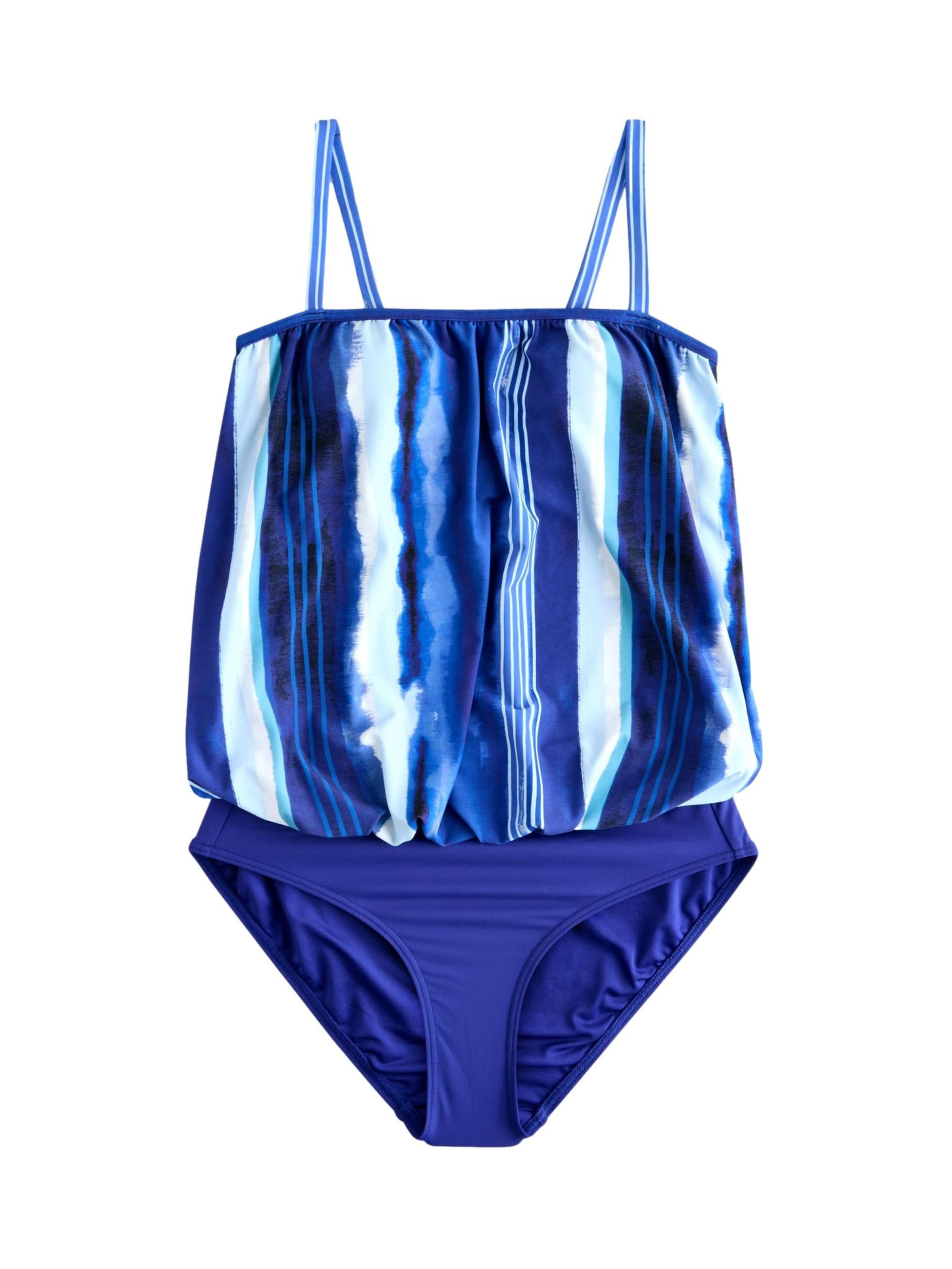 Next Бюстие Оформящ цял бански в синьо: отпред