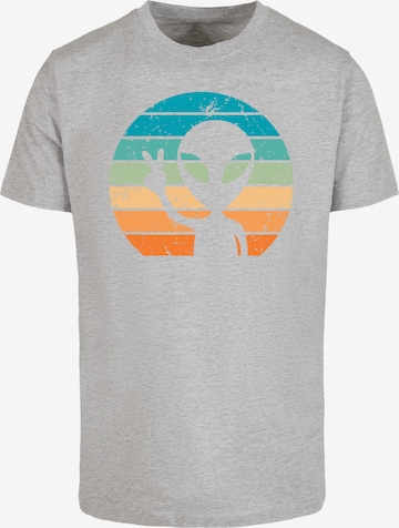 T-Shirt 'Alien Piece Sonnenuntergang' F4NT4STIC en gris : devant