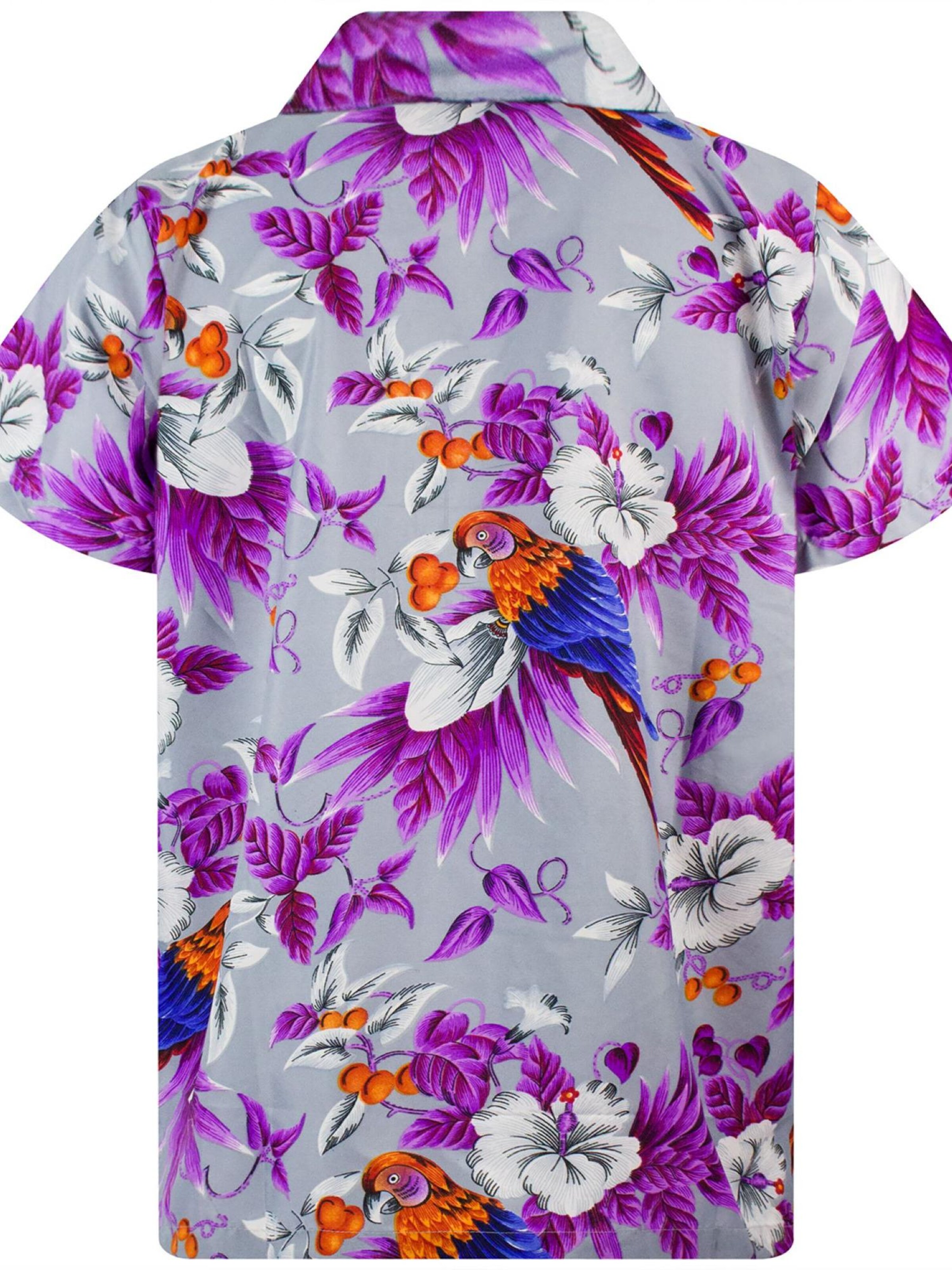 King Kameha Shirt 'Cherryparrot' in Grey