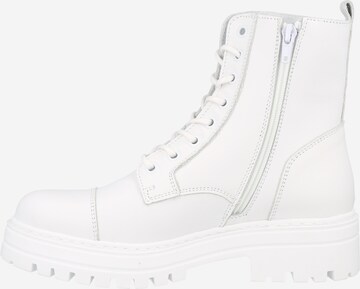 Steven New York Lace-Up Ankle Boots in White