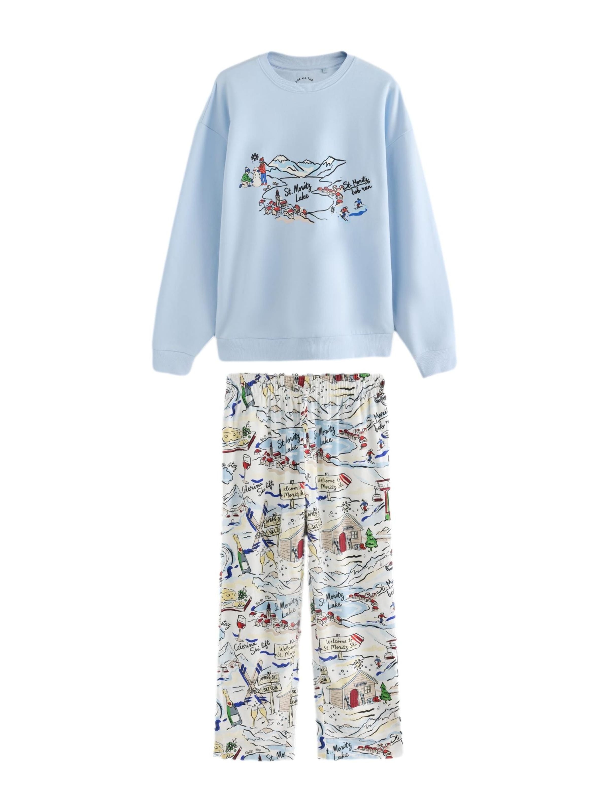 Next Pyjama lang in Blauw: voorkant
