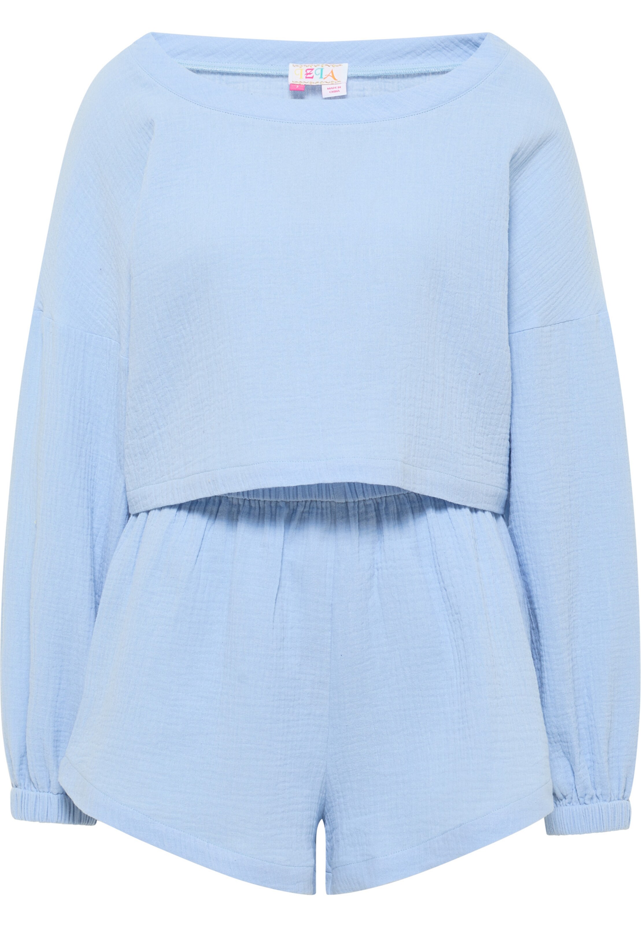 IZIA Kalhotový kostým – modrá: přední strana