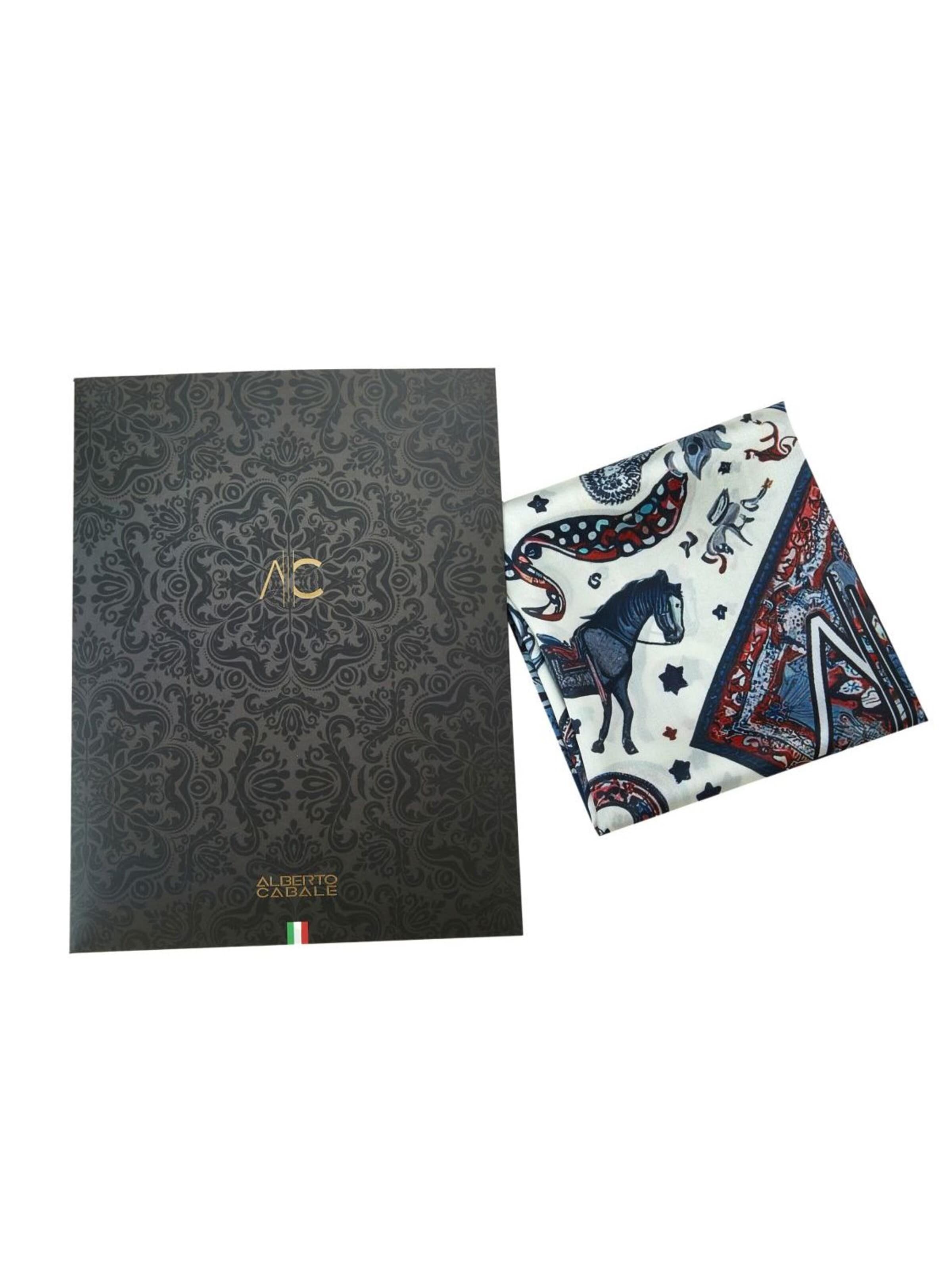 alberto cabale Scarf 'Horse Cléo' in Blue