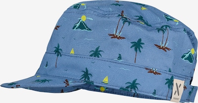 Pălărie 'Palme' MAXIMO pe albastru aqua / azuriu / galben citron / verde petrol / mov mură, Vizualizare produs