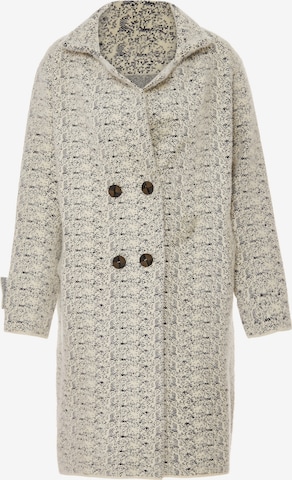 Manteau en tricot YASANNA en beige : devant