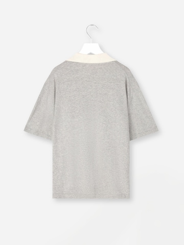 Mansour Sweatshirt 'Jacquard Knitted Polo' in Grau