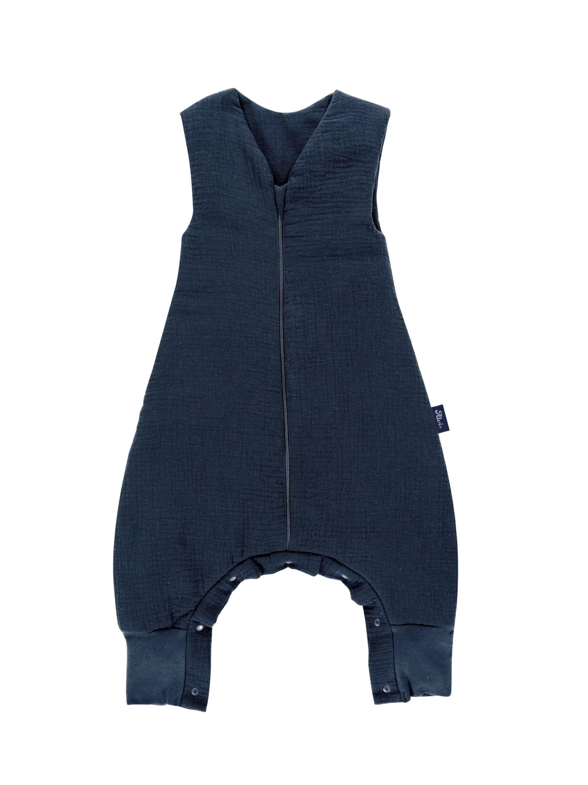 ALVI Sleeping Bag 'Schlafsack 4-Season Sleep-Overall Mull' in Blue: front