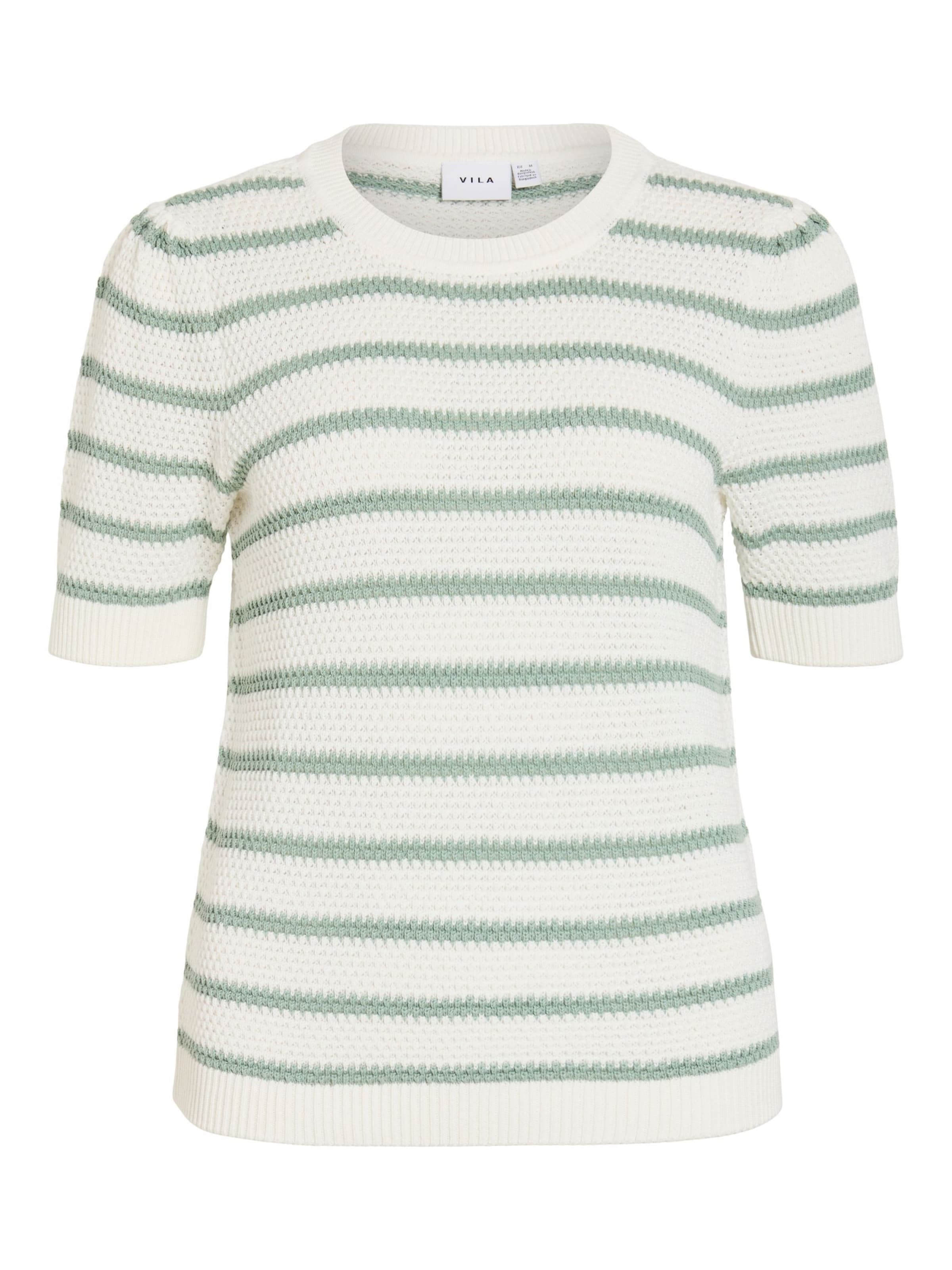 VILA Jersey 'VIDalo' en verde pastel / blanco, Vista del producto