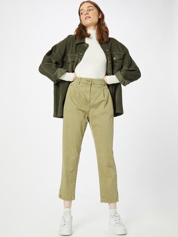 ESPRIT Regular Pleat-Front Pants in Green