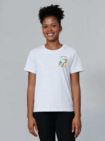 Maglietta 'Strandkorb' di Watapparel in bianco: frontale
