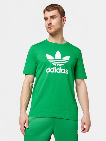 ADIDAS ORIGINALS - Camisa 'Adicolor Classics Trefoil' em verde: frente