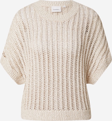 smėlio COMMA Megztinis: priekis