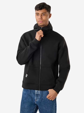 Denim Factory Sweatjacke 'San Diego'‌ in Schwarz: Vorderseite