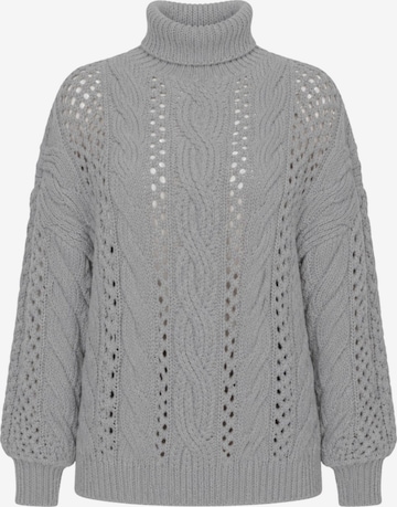 Sportmax Sweter 'Perforated Turtleneck Sweater in Medium Gray Knit' w kolorze szary: przód