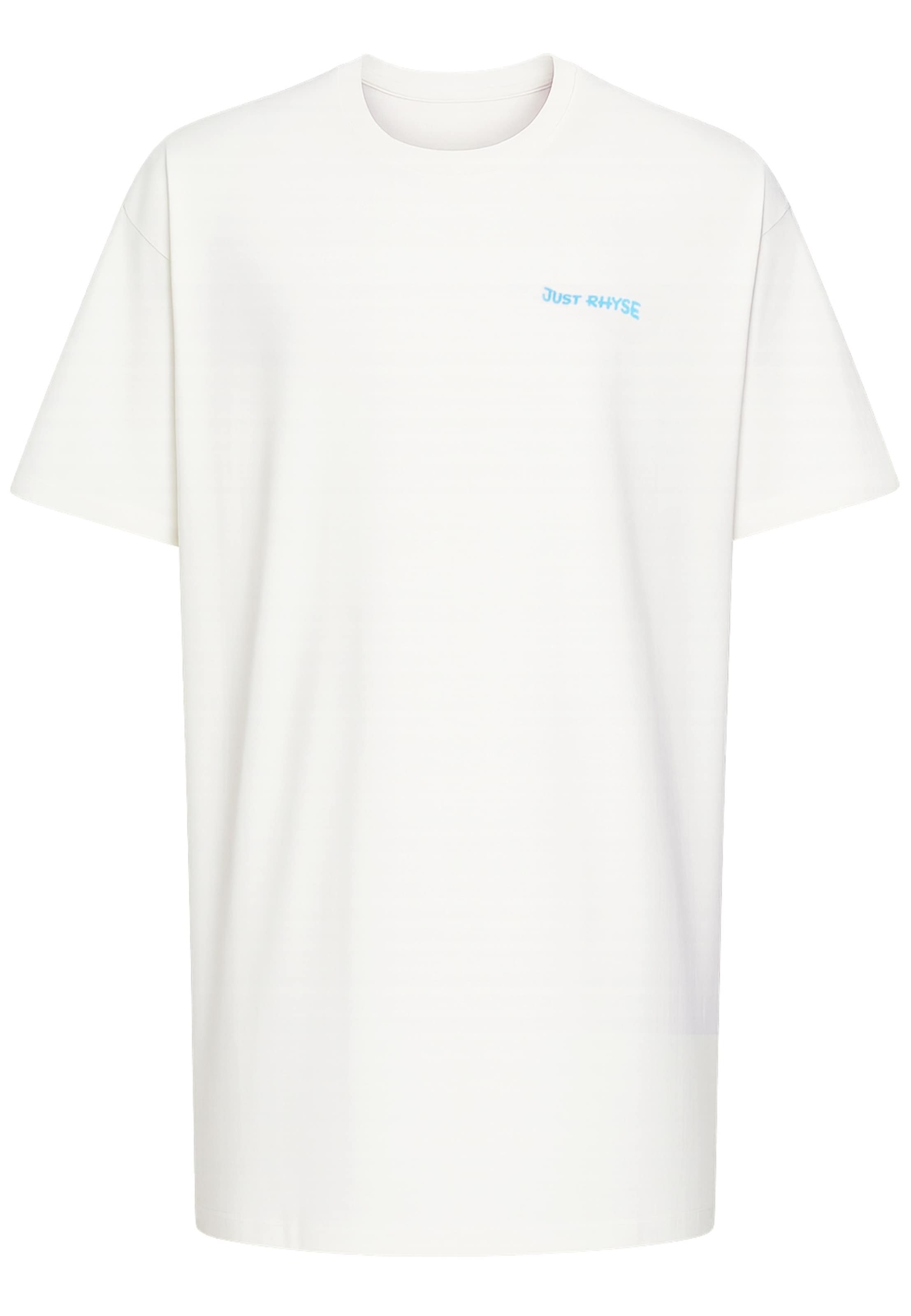 Just Rhyse - Camisa 'WavyPalms' em branco: frente
