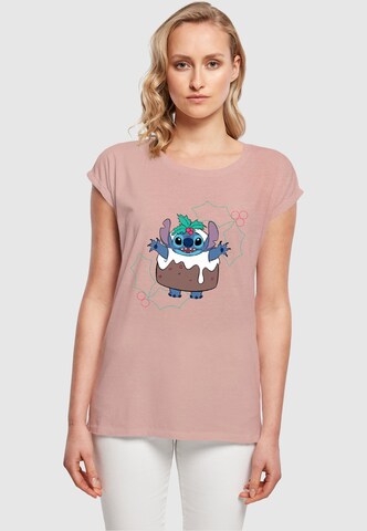 T-shirt 'Lilo And Stitch - Pudding Holly' ABSOLUTE CULT en rose : devant