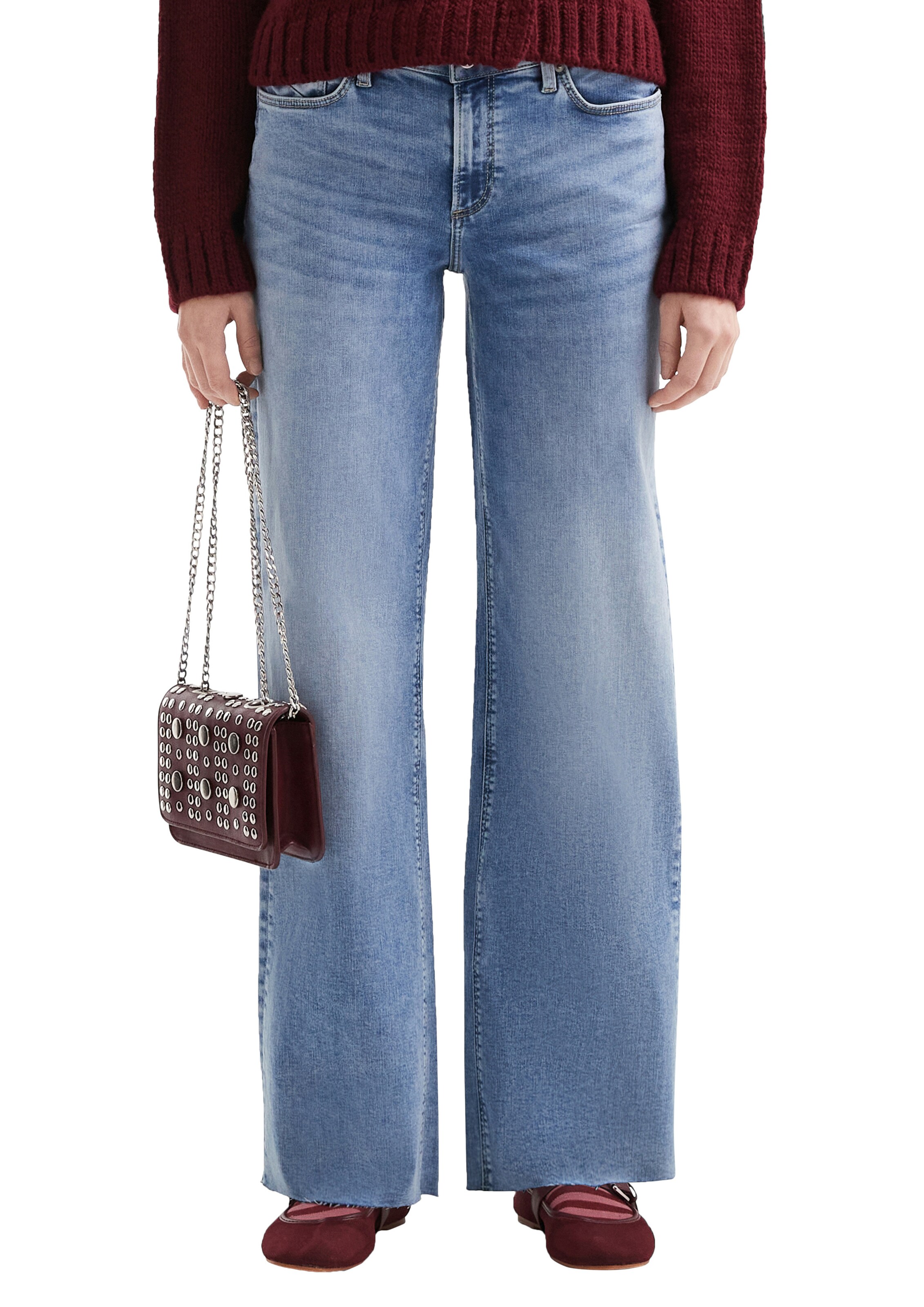 QS Wide Leg Jeans 'Catie' in Blau: Vorderseite