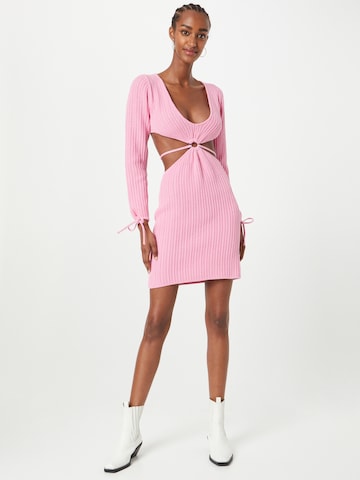 The Frolic Knitted dress in Pink: front